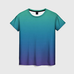 Женская футболка Градиент зелёно-фиолетовый