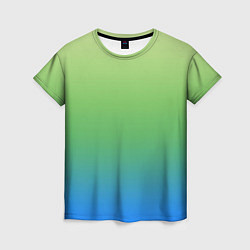 Футболка женская Градиент зелёно-голубой, цвет: 3D-принт