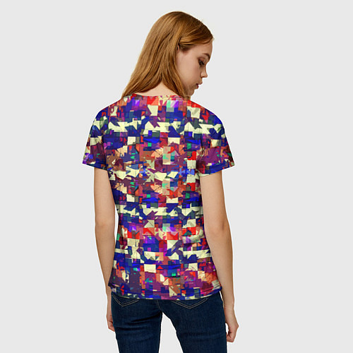 Женская футболка Разноцветные осколки стекла / 3D-принт – фото 4