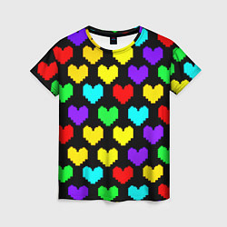 Футболка женская Undertale heart pattern, цвет: 3D-принт