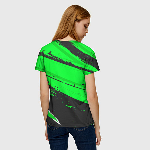 Женская футболка AC Milan sport green / 3D-принт – фото 4