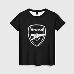 Женская футболка Arsenal fc белое лого