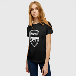 Футболка женская Arsenal fc белое лого, цвет: 3D-принт — фото 2