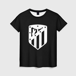 Футболка женская Атлетико Мадрид белое лого фк, цвет: 3D-принт