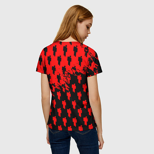 Женская футболка Billie Eilish pattern music steel / 3D-принт – фото 4