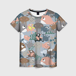 Женская футболка Милый мультфильм о морских животных