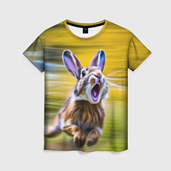 Женская футболка Крик бегущего зайца