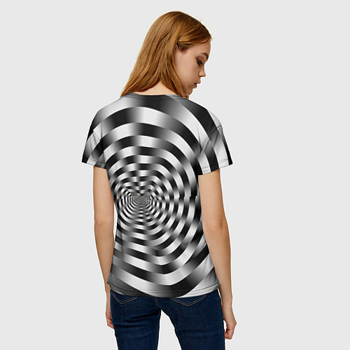 Женская футболка Оптическая иллюзия спиральное заклинание / 3D-принт – фото 4