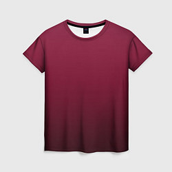 Женская футболка Градиент тёмный вишнёвый
