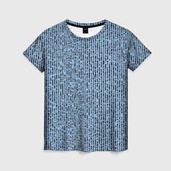 Женская футболка Голубой с чёрным мелкая мозаика