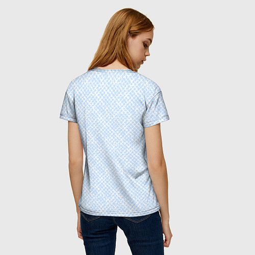 Женская футболка Паттерн бело-голубой / 3D-принт – фото 4
