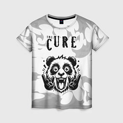 Женская футболка The Cure рок панда на светлом фоне