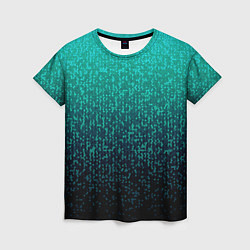 Женская футболка Градиент мелкая мозаика аквамарин
