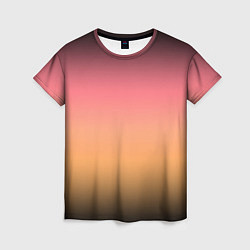 Женская футболка Градиент затемнённый розово-жёлтый
