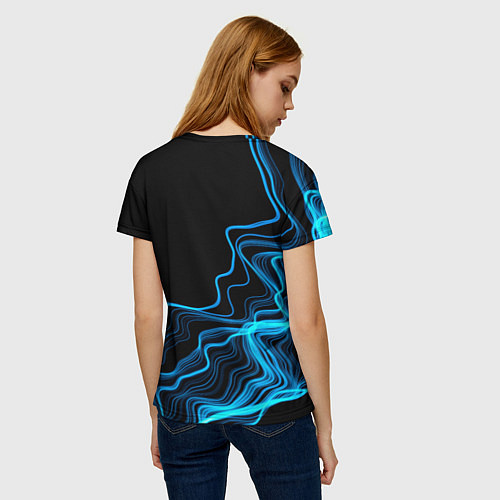 Женская футболка Nickelback sound wave / 3D-принт – фото 4