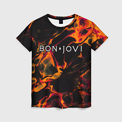 Женская футболка Bon Jovi red lava