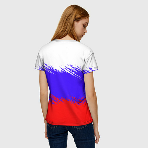 Женская футболка Триколор штрихи / 3D-принт – фото 4