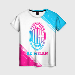 Женская футболка AC Milan neon gradient style