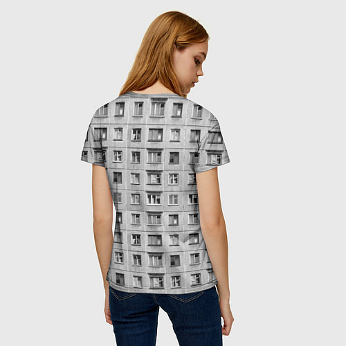 Женская футболка Эстетика хрущёвки / 3D-принт – фото 4
