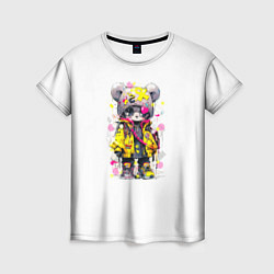 Женская футболка Медвежонок аниме в стиле pop art