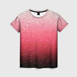 Женская футболка Градиент розово-чёрный брызги