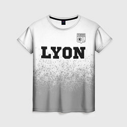 Женская футболка Lyon sport на светлом фоне посередине