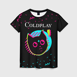 Женская футболка Coldplay - rock star cat