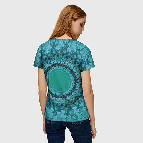 Женская футболка Круговой фрактал / 3D-принт – фото 4