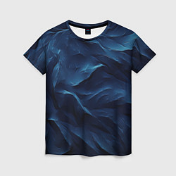 Футболка женская Синие глубокие абстрактные волны, цвет: 3D-принт