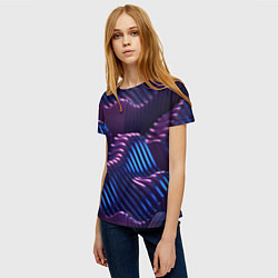 Футболка женская Объемные пластины изгибающиеся, цвет: 3D-принт — фото 2