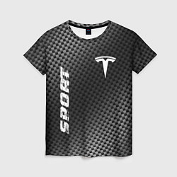 Женская футболка Tesla sport carbon