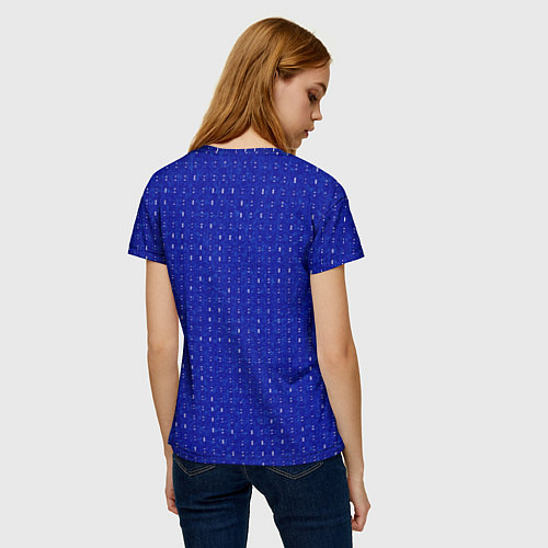 Женская футболка Ультрамарин мелкие полосочки / 3D-принт – фото 4