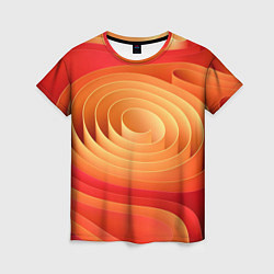 Женская футболка Оранжевые объемные круги