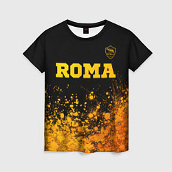 Женская футболка Roma - gold gradient посередине