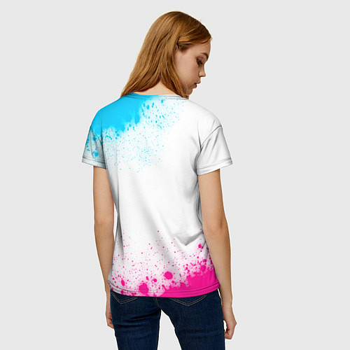 Женская футболка Porto neon gradient style / 3D-принт – фото 4