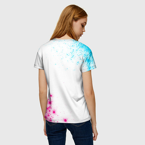 Женская футболка Manchester United neon gradient style вертикально / 3D-принт – фото 4