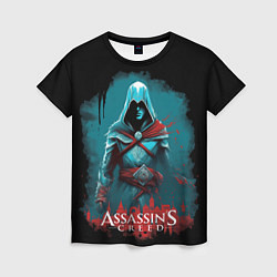 Женская футболка Assassins creed синий дым