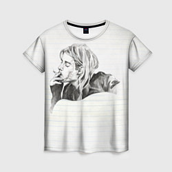 Женская футболка Рисунок Курта Кобейна