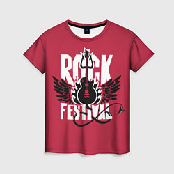 Женская футболка Рок фестиваль - гитара