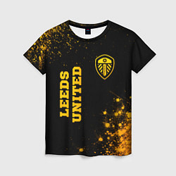 Женская футболка Leeds United - gold gradient вертикально