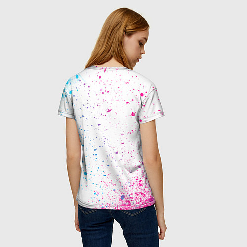 Женская футболка Sporting neon gradient style / 3D-принт – фото 4