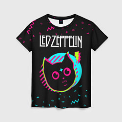 Женская футболка Led Zeppelin - rock star cat