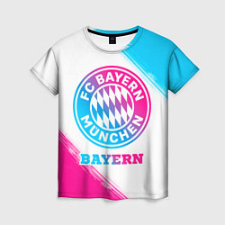 Женская футболка Bayern neon gradient style