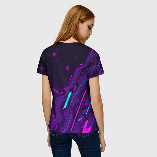 Женская футболка Cyberpunk 2077 neon gaming / 3D-принт – фото 4