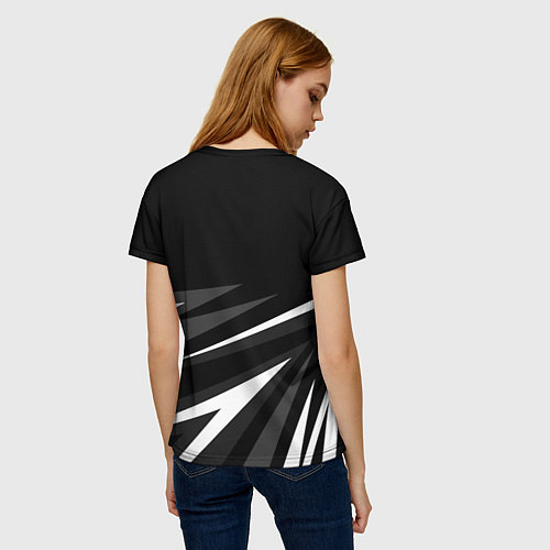 Женская футболка Лексус - монохромная абстракция / 3D-принт – фото 4