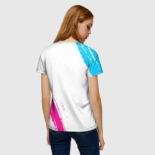 Женская футболка Napoli neon gradient style вертикально / 3D-принт – фото 4