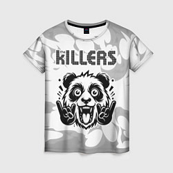 Женская футболка The Killers рок панда на светлом фоне