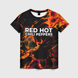 Женская футболка Red Hot Chili Peppers red lava