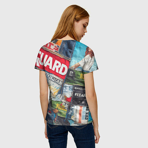 Женская футболка Vanguard collage - ai art patchwork / 3D-принт – фото 4