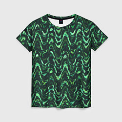 Женская футболка Абстрактные зеленые волны